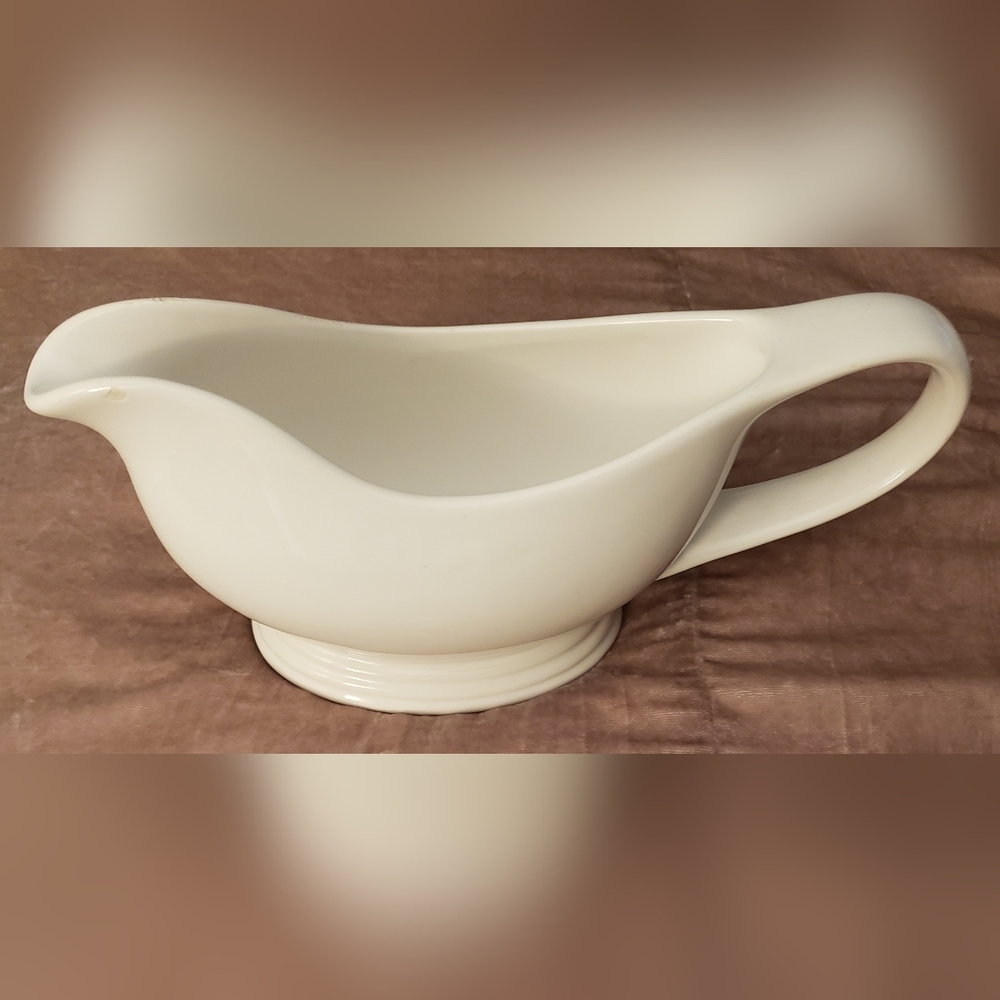 World Market White Ceramic Gravy Boat
